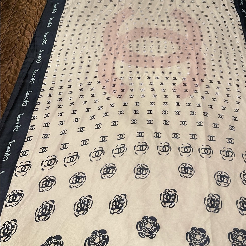 Floral Chanel wrap scarf